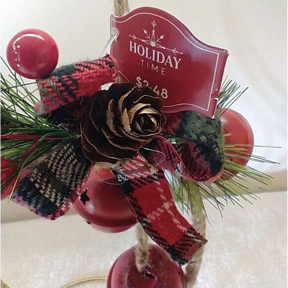 Holiday Time Wreath with Red Bells Christmas Ornament - Picture 4 of 10